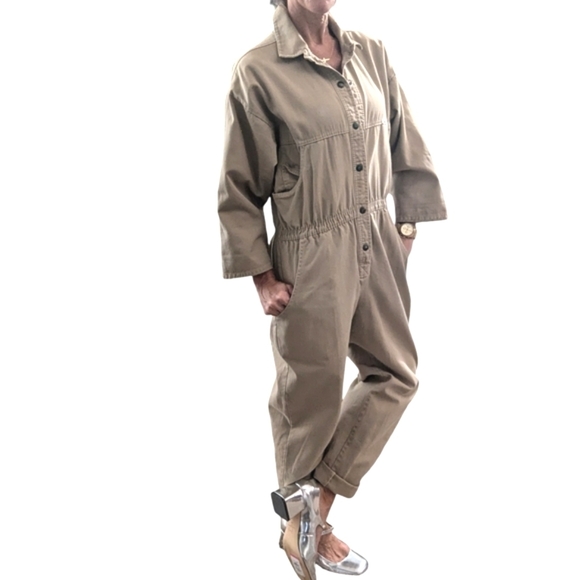 Vintage Dreams Khaki Utility Jumpsuit Women’s M Vintage Dreams Utility Jumpsuit - Picture 2 of 11